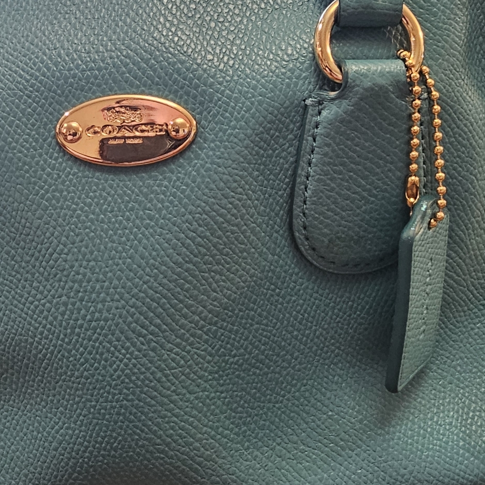 Coach Teal Leather Satchel - Picture 2 of 4